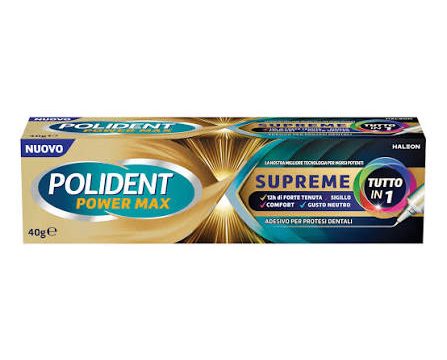 POLIDENT POWER MAX SUPREME TUTTO IN 1 CREMA ADESIVA PROTESI 40 G