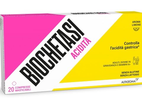 BIOCHETASI ACIDITA' 20 COMPRESSE MASTICABILI AROMA LIMONE SENZA GLUTINE SENZA LATTOSIO
