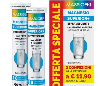 MASSIGEN MAGNESIO SUPERIOR 18+18 COMPRESSE EFFERVESCENTI
