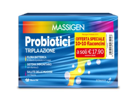 MASSIGEN PROBIOTICI 2 CONFEZIONI DA 10 FLACONCINI DA 8 ML