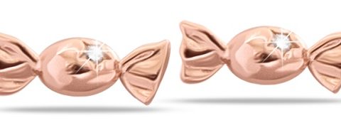 MJ POST 482 ORECCHINO DEFINITIVO MEDICAL JEWELS CARAMELLE ORO ROSA