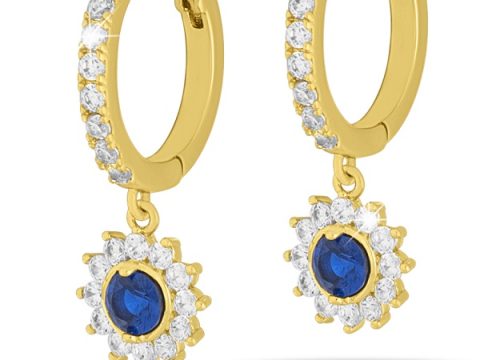 MJ POST 494 ORECCHINO DEFINITIVO MEDICAL JEWELS ZIRCONE BLU PENDENTE