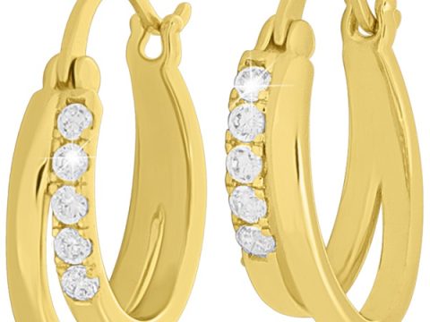 MJ POST 498 ORECCHINO DEFINITIVO MEDICAL JEWELS DOPPIO CERCHIO ORO